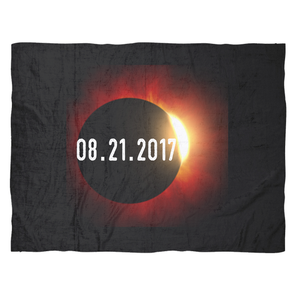 Total Solar Eclipse Date Astronomer Star Scene Fleece Blanket