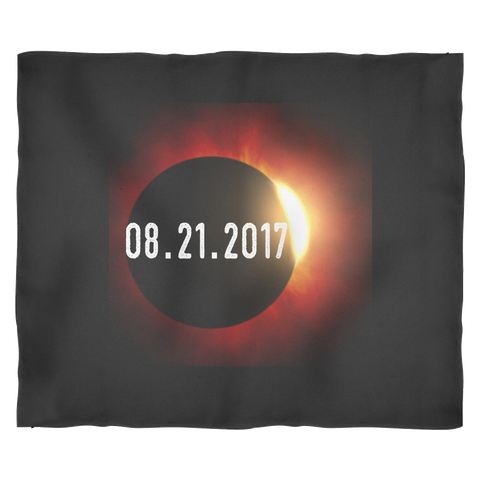 Total Solar Eclipse Date Astronomer Star Scene Fleece Blanket