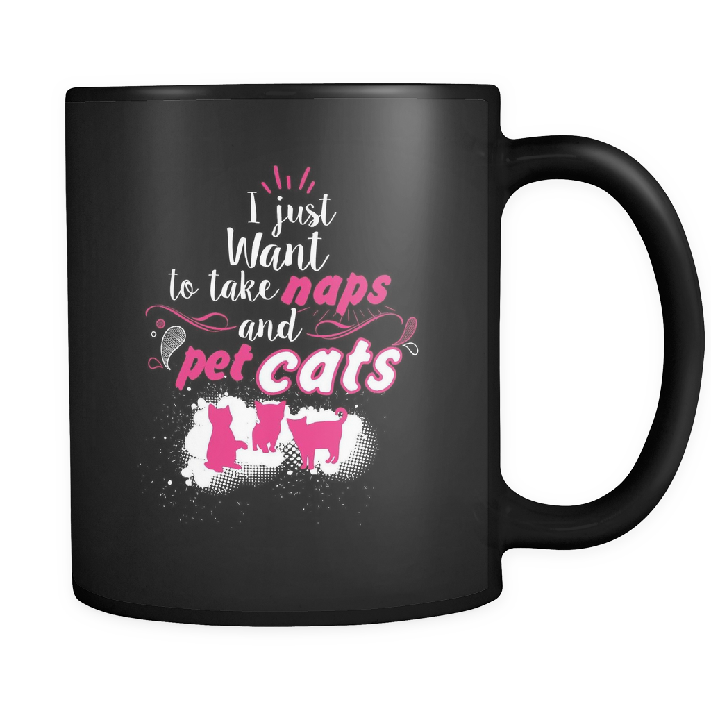 The Purrfect Lazy Day - I Just Want To Take Naps And Pet Cats - 11 oz Coffee Mug Funny Relaxing
