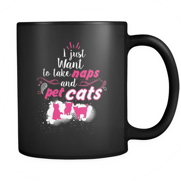 The Purrfect Lazy Day - I Just Want To Take Naps And Pet Cats - 11 oz Coffee Mug Funny Relaxing