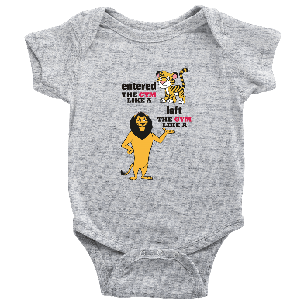 T-shirt - Funny Baby Onesie / Bodysuit - Left The Gym Like A Lion | Newborn Shower Gift