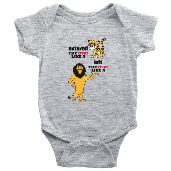 T-shirt - Funny Baby Onesie / Bodysuit - Left The Gym Like A Lion | Newborn Shower Gift