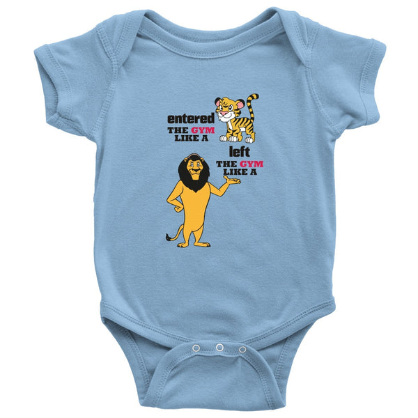 T-shirt - Funny Baby Onesie / Bodysuit - Left The Gym Like A Lion | Newborn Shower Gift