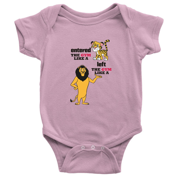 T-shirt - Funny Baby Onesie / Bodysuit - Left The Gym Like A Lion | Newborn Shower Gift