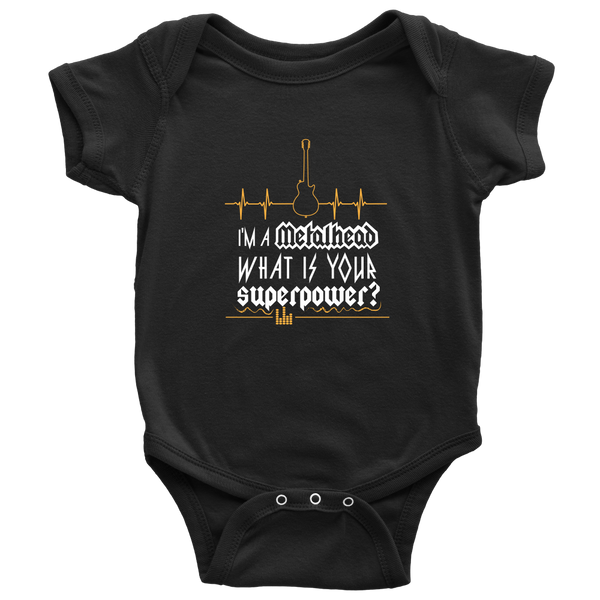 T-shirt - I'm A Metalhead What Is Your Superpower Onesie Heavy Metal Baby Clothes