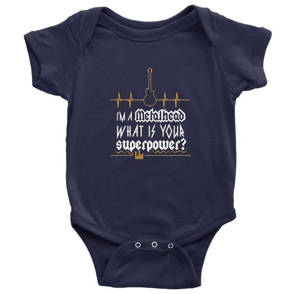 T-shirt - I'm A Metalhead What Is Your Superpower Onesie Heavy Metal Baby Clothes